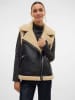 Vero Moda Kunstlederweste "Peggy" in Schwarz/ Beige
