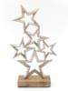 SiL Interiors Decoratieve objecten "Stars" lichtbruin/zilverkleurig - (B)19 x (H)31 x (D)7 cm