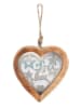 SiL Interiors Decoratieve hanger "Heart" lichtbruin/wit - (B)21,5 x (H)23 x (D)2,5 cm