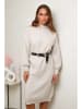 Soft Cashmere Gebreide jurk zandkleurig