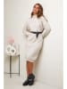 Soft Cashmere Sukienka dzianinowa w kolorze beżowym