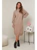 Soft Cashmere Strickkleid in Camel