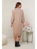Soft Cashmere Gebreide jurk camel