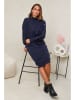 Soft Cashmere Sukienka dzianinowa w kolorze granatowym