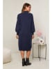 Soft Cashmere Sukienka dzianinowa w kolorze granatowym