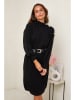 Soft Cashmere Sukienka dzianinowa w kolorze czarnym