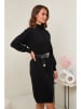 Soft Cashmere Sukienka dzianinowa w kolorze czarnym