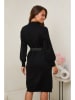 Soft Cashmere Sukienka dzianinowa w kolorze czarnym