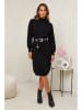 Soft Cashmere Sukienka dzianinowa w kolorze czarnym