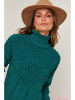 Soft Cashmere Rollkragenpullover in Petrol