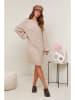 Soft Cashmere Gebreide jurk beige