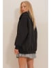 Trend Alaçatı Stili Sweatjacke in Schwarz