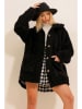 Trend Alaçatı Stili Teddymantel in Schwarz
