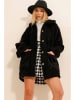 Trend Alaçatı Stili Teddymantel in Schwarz