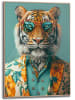Orangewallz Druk artystyczny "Turqoise Tiger" w ramce - 50 x 70 cm