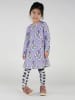 Småfolk Kleid in Lila/ Weiß
