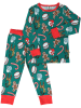 Småfolk Pyjama in Grün/ Rot