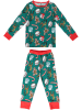 Småfolk Pyjama in Grün/ Rot