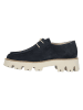Paul Green Leder-Schnürschuhe in Dunkelblau/ Beige