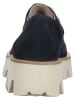 Paul Green Leder-Schnürschuhe in Dunkelblau/ Beige