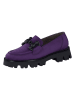 Paul Green Leren mocassins paars/zwart