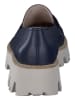 Paul Green Leren mocassins blauw/grijs