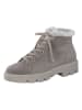 Paul Green Leder-Winterboots in Grau/ Weiß