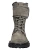 Paul Green Leder-Stiefeletten in Khaki