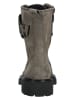 Paul Green Leder-Stiefeletten in Khaki