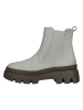 Paul Green Leder-Chelsea-Boots in Grau/ Khaki