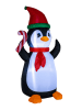 Profiline Aufblasbare LED-Dekoleuchte "Penguin" in Bunt - (H)180 cm