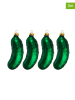 Hollybell 4er-Set: Christbaumschmuck in Grün - (H)9,2 x Ø 3 cm