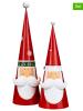 Profiline 2er-Set: Dekofiguren "Santa" in Rot/ Weiß