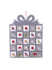 Profiline Adventskalender in Grau/ Weiß/ Rot - (B)49,5 x (H)52 cm