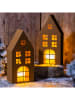 Profiline Windlicht "House" in Braun - (B)18 x (H)40 x (T)11 cm
