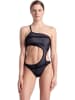 Arena Monokini "Logo" in Grau/ Schwarz