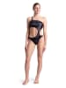 Arena Monokini "Logo" in Grau/ Schwarz