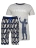 Messi Pyjama in Grau/ Dunkelblau