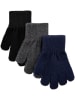 mikk-line 3er-Set: Fingerhandschuhe in Anthrazit/ Dunkelblau