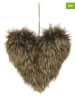CHAKS 6-delige set: decoratieve hangers "Heart" bruin - (B)15 x (H)15 cm