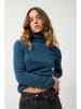 AUTHENTIC CASHMERE Kasjmieren coltrui "Bise" blauw