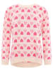 Zwillingsherz Pullover "Gestrickte-Herzen" in Beige/ Pink