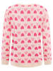 Zwillingsherz Pullover "Gestrickte-Herzen" in Beige/ Pink