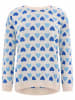 Zwillingsherz Pullover "Gestrickte-Herzen" in Beige/ Blau