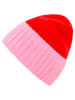 Zwillingsherz Kaschmir-Mütze in Rot/ Rosa