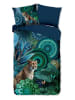 Hip Satin-Bettwäsche-Set "Nyah" in Blau/ Grün