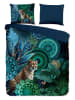 Hip Satin-Bettwäsche-Set "Nyah" in Blau/ Grün