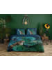 Hip Satin-Bettwäsche-Set "Nyah" in Blau/ Grün
