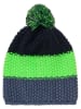 Color Kids Muts met pompon donkerblauw/groen/blauw