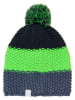 Color Kids Muts met pompon donkerblauw/groen/blauw